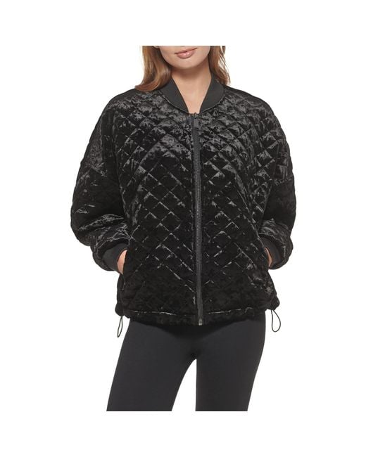 DKNY Womens Sport Jacket Hooded Anorak in Black | Lyst