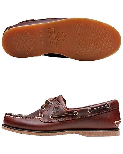 Timberland Rubber Classic 3 Eye Padded Boat Shoes in Brown for Men | Lyst