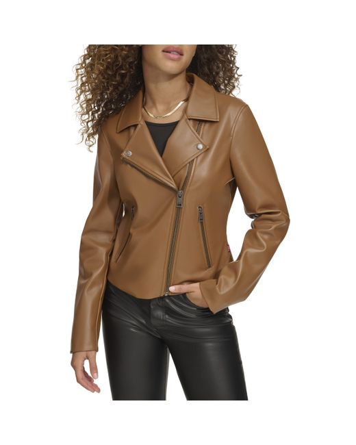 Levi's Brown Smooth Faux Leather Moto