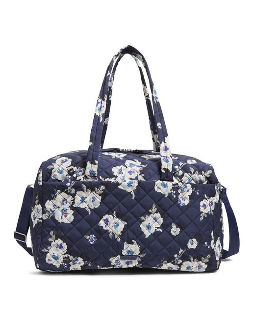 Vera Bradley Blue Performance Twill Large Travel Duffle Bag