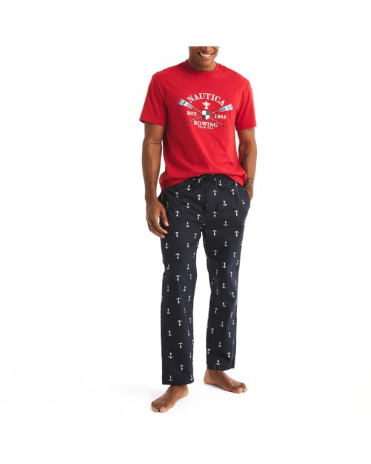 Nautica Red Graphic Sleep T-shirt for men