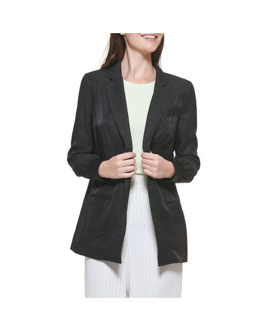 DKNY Black Contrast Lining Modern Classic Sportswear Blazer