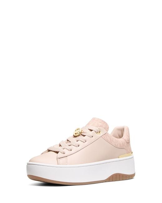 Michael Kors White Dottie Lace Up Sneaker
