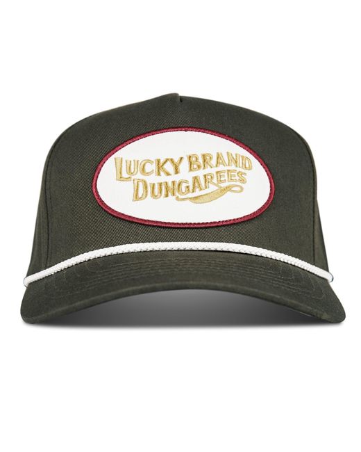 Lucky Brand Green Cotton Embroidered Baseball Cap With Adjustable Straps For And
