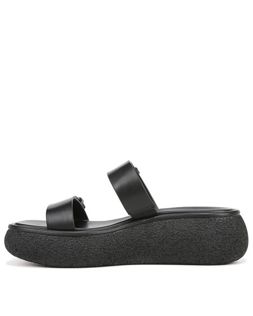 Vince S Lagos Platform Slip On Double Strap Sandal Black Leather 11 M