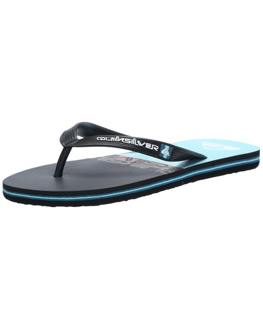 Quiksilver Blue Molokai Stripe 3 Point Flip Flop Sandal for men
