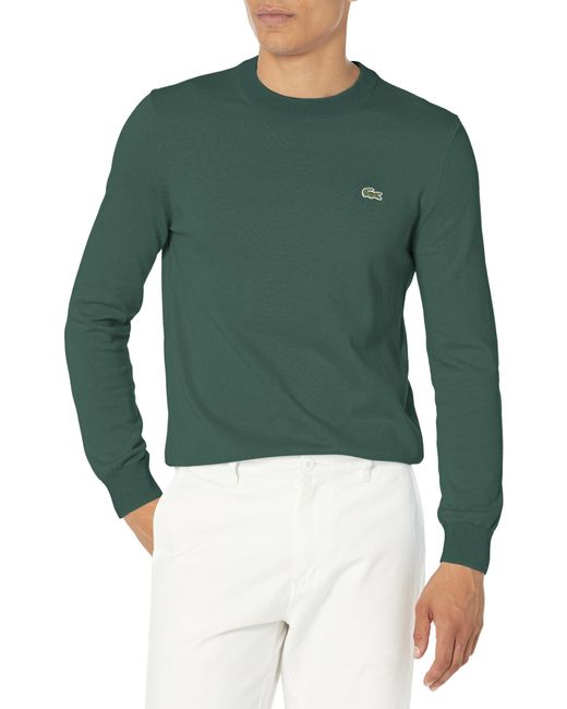 Lacoste Green Long Sleeve Crew Neck Regular Fit Sweater for men