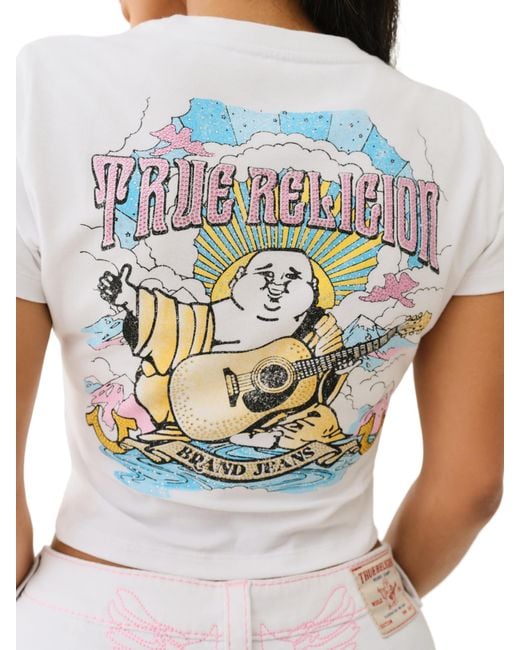 True Religion Gray Crew Neck Casual T-shirt-optic