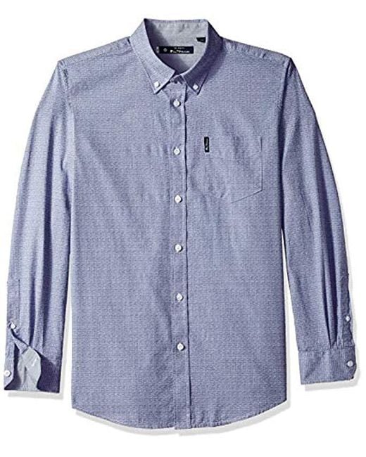 Ben Sherman Mens Ss Geo Texture PRNT Shirt