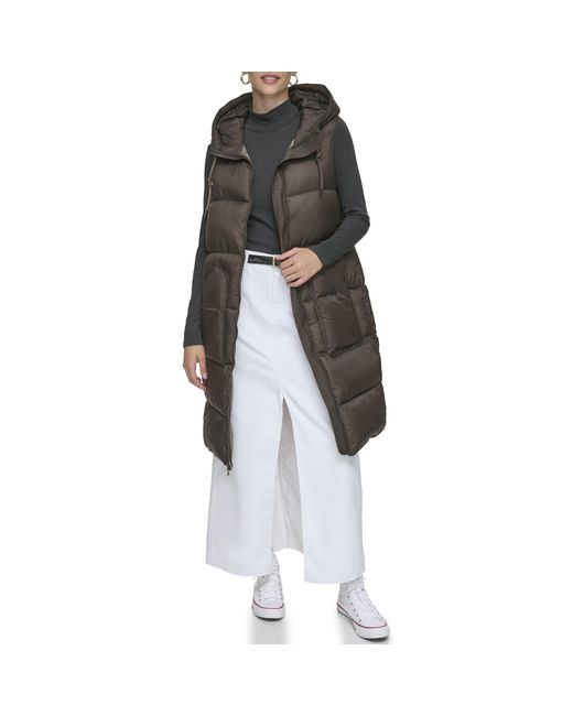 Andrew Marc Black Two-tone Vest Quilted Synthetic Fill