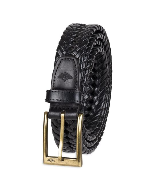 Dockers Leather Braided Casual And Dress Belt,black Glazed,50 for men