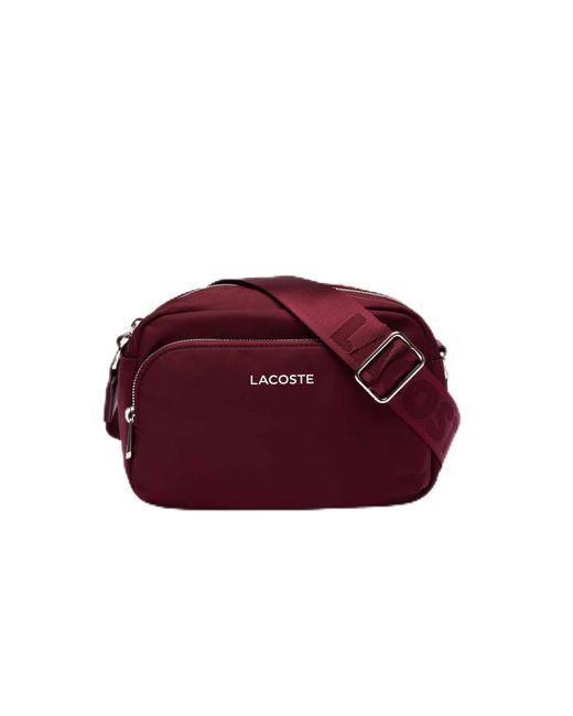 Lacoste Red Active Nylon Crossover Bag