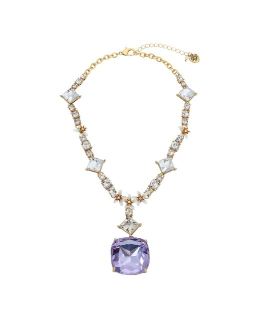 Betsey Johnson S Daisy Gem Pendant Necklace in Metallic Lyst