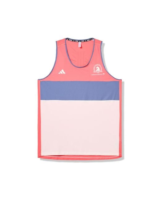 Adidas Pink Boston Marathon 2024 Own The Run Tank for men