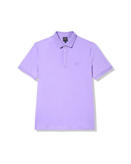 Emporio Armani Purple A | X Armani Exchange Slim Fit Stretch Cotton Solid Polo for men