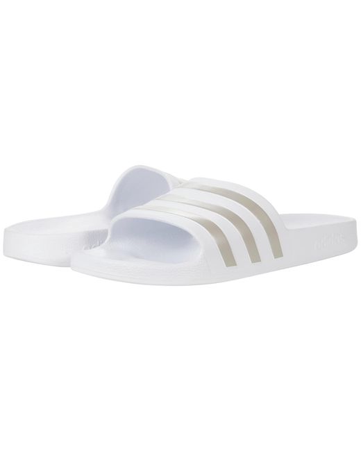 Adidas White Adilette Aqua Slide Sandal