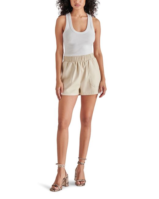 Steve Madden Natural Apparel Womens Faux The Record Casual Shorts