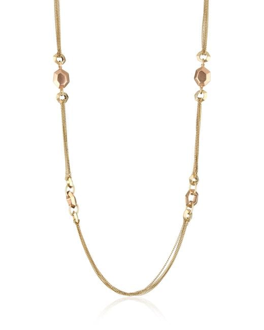 Adrienne Vittadini modern Metals Gold tone Liquid Chain Necklace in White Lyst