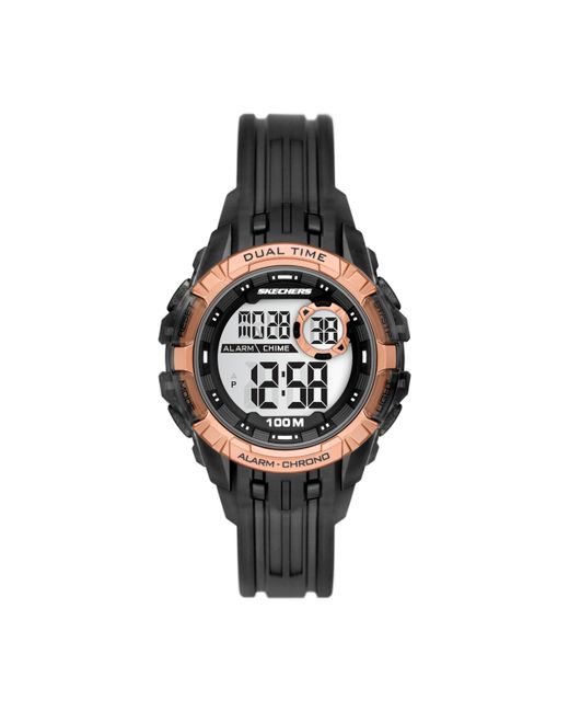 Skechers Metallic Sunnyglen Digital Black Polyurethane Watch