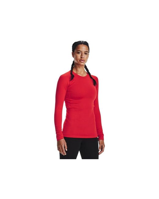 Under Armour Red S Authentics Long Sleeves Crew Neck T-shirt