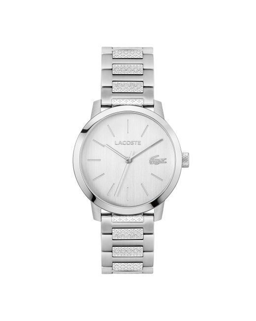 Orologio con Movimento al Quarzo a Tre Lancette da Uomo Collezione .12.12 METROPOLE con Cinturino in Acciaio Inossidabile di Lacoste in White da Uomo