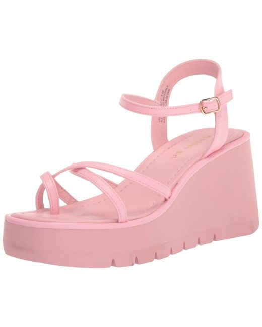 Madden Girl Vault Wedge Sandal in Pink | Lyst