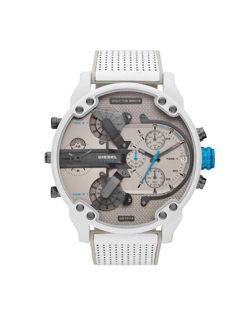 DIESEL Metallic Mr. Daddy 2.0 Stainless Steel And Leather Chronograph Watch for men