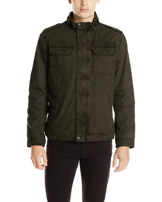 Levi's men's washed cotton two pocket sherpa lined military jacket 2025
