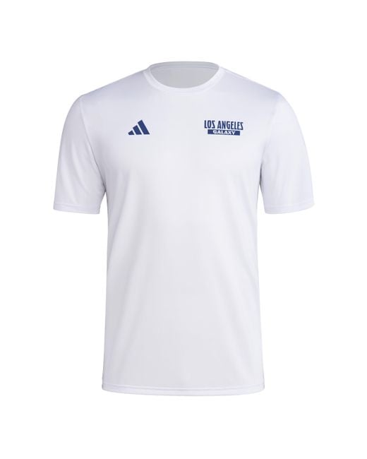 Adidas Blue Standard Los Angeles Galaxy Local Warp Pre-game Short Sleeve T-shirt for men