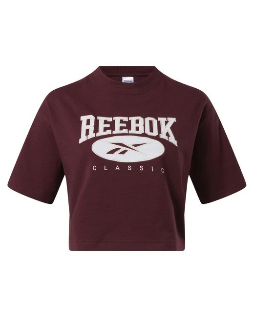 Reebok Red Big Logo Cropped T-shirt