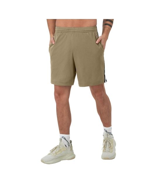 Champion Green , Lightweight Attack, Mesh Shorts With Pockets, 7", Soft Suede C Patch Logo, Small for men