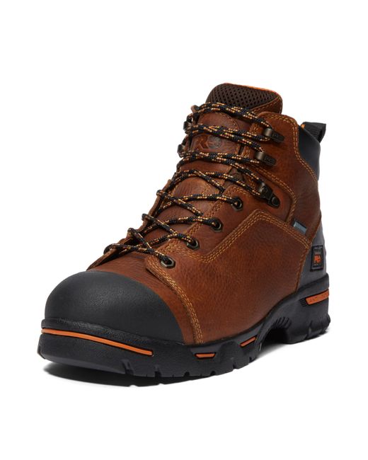 Timberland Brown Endurance 6 Inch Steel Safety Toe Puncture Resistant Waterproof Industrial Work Boot for men