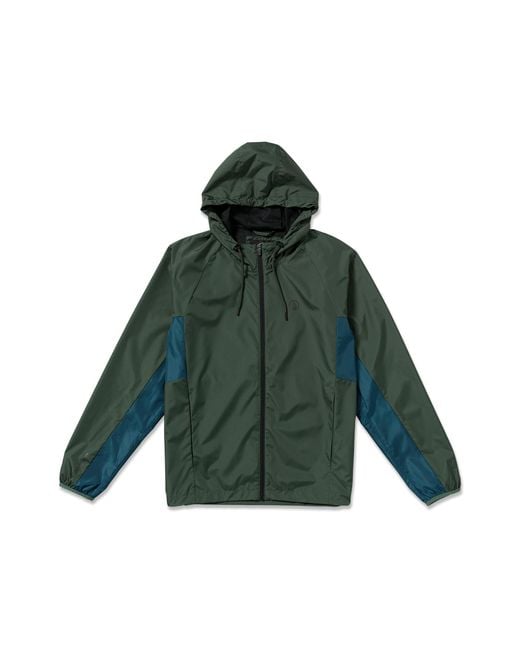 Volcom Green Wavern Water Resistant Windbreaker Light Jacket for men