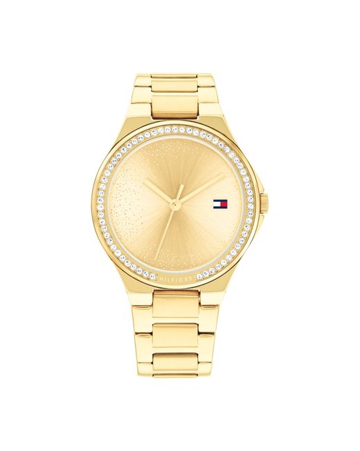 Tommy Hilfiger Metallic Sparkling 3h Wristwatch For Her - Feminine Crystal Embellishments - Water-resistant Up To 3 Atm/30 Meters - Premium Fashion For