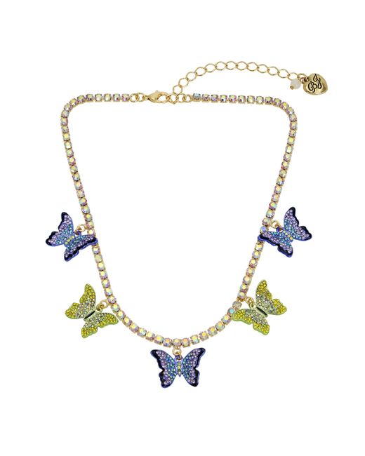 Betsey Johnson Metallic S Butterfly Bib Necklace