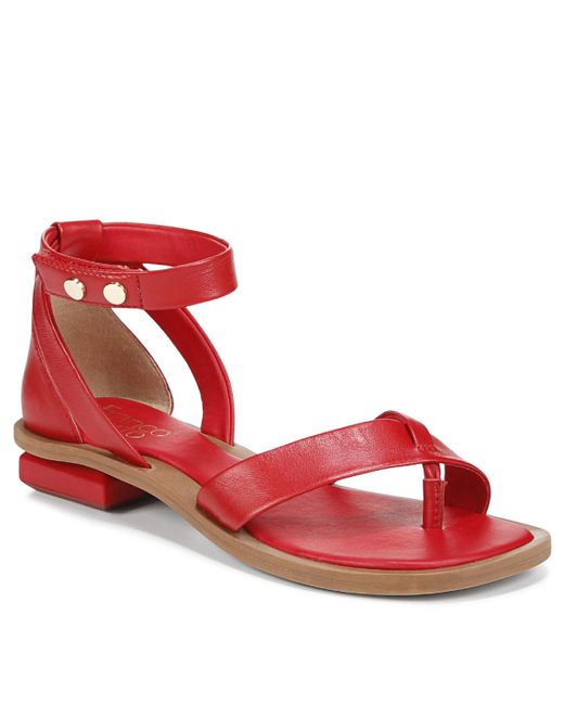 Franco Sarto S Parker Ankle Strap Sandal Cherry Red Leather 6.5 M