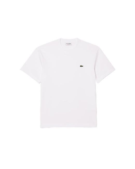 Lacoste White Short Sleeve Classic Fit Crew Neck Tee Shirt for men