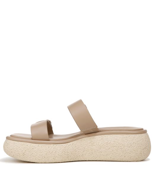 Vince Natural S Lagos Platform Slip On Double Strap Sandal Taupe Clay Leather 8 M