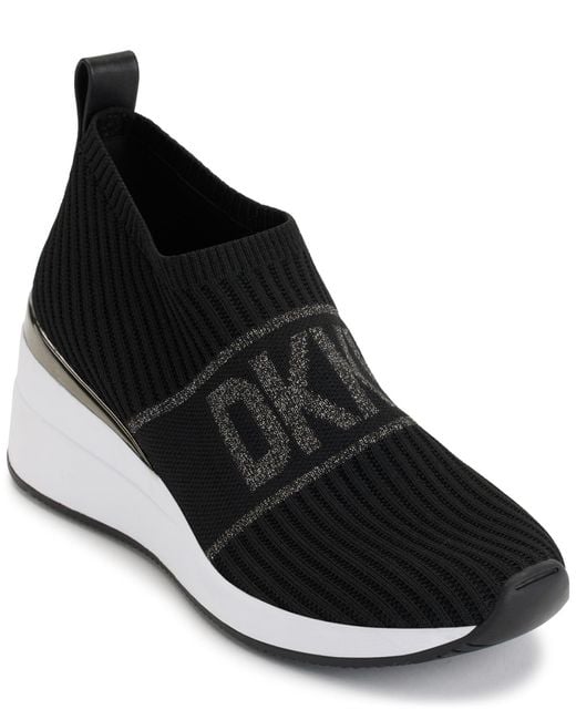 DKNY Athletic Everyday Phebe slip On Wedge Sneaker in Black Lyst