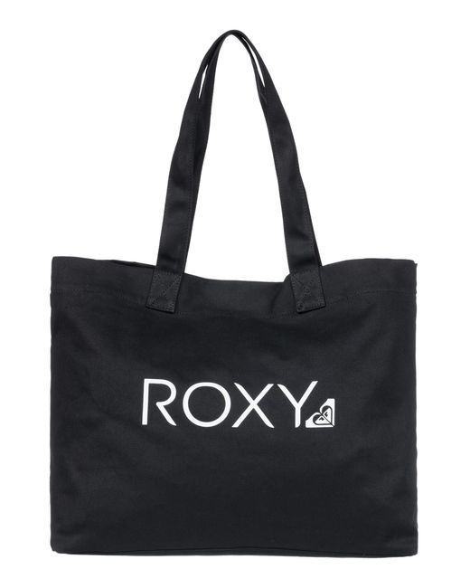 Roxy Black Large Capacity Lightweight Causal Cotton Canvas Beach Tote Bag