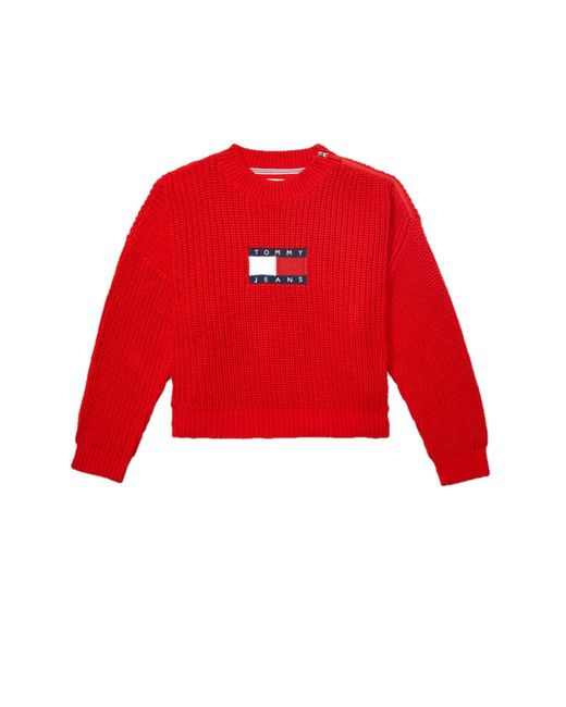 Tommy Hilfiger Red Adaptive Port Access Flag Sweater With Zipper Closure