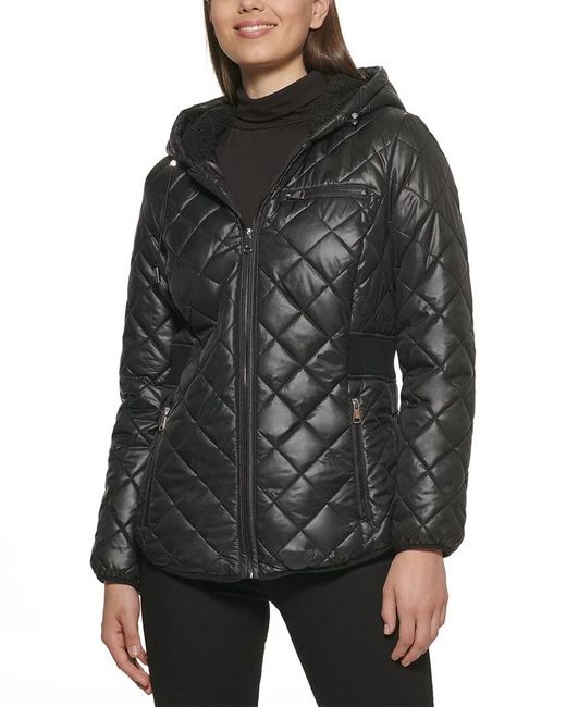 Kenneth Cole Rib Knit Cire Puffer in Black - Save 14% - Lyst