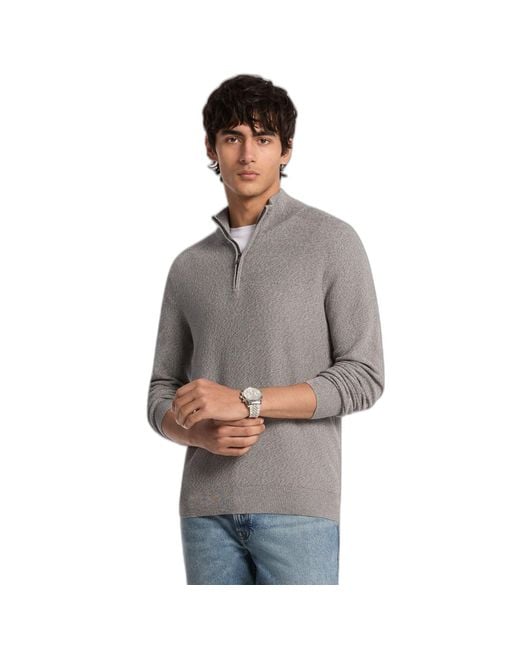 Michael Kors Gray Mouline Quarter Zip Sweater for men