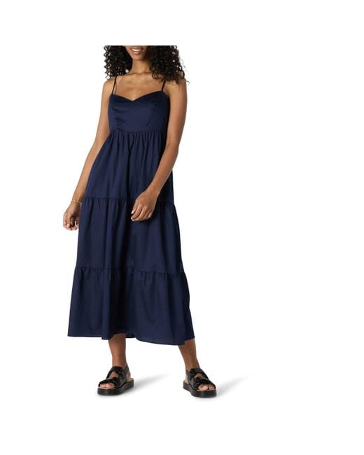 Maxi Abito a Balze a Trapezio di Amazon Essentials in Blue