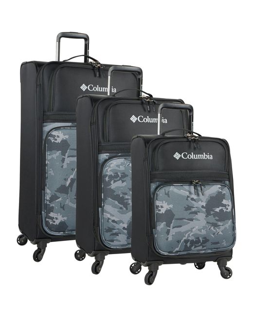 Columbia Black 3 Piece Expandable Spinner Luggage Set