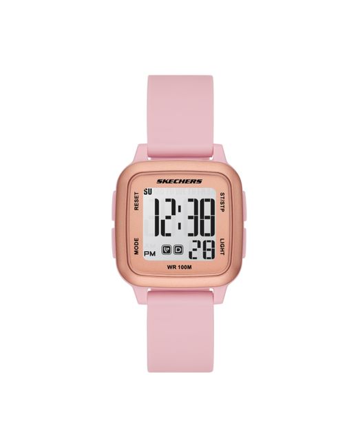 Skechers Pink Holmby Digital Blush Silicone Watch