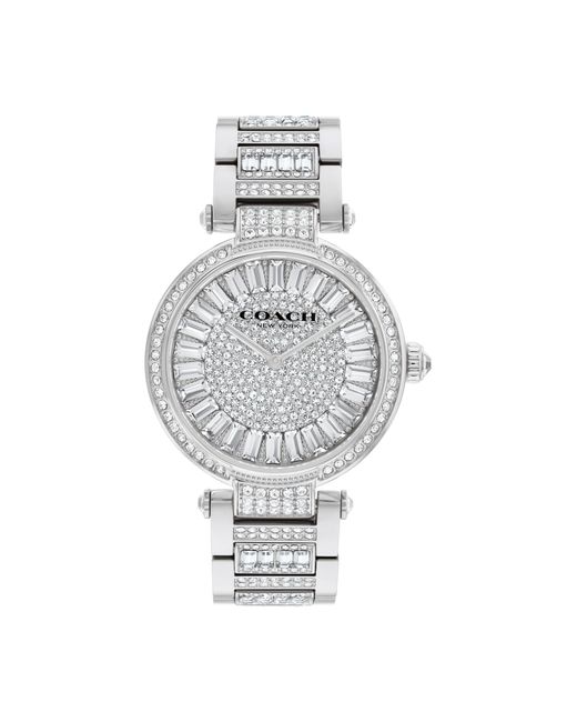 COACH Metallic 2h Quartz Bracelet Watch With Crystals On The Dial - Water Resistant 3 Atm/30 Meters - Gift For Her - Timeless