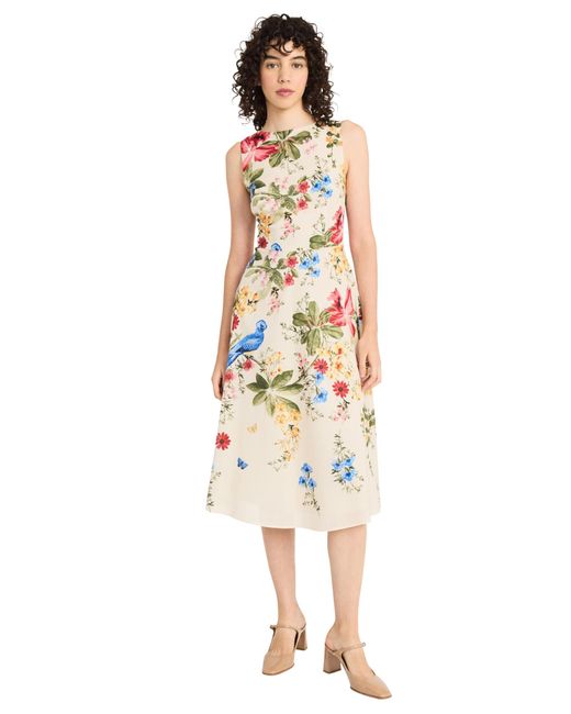 Maggy London White Fit And Flare Midi Sleeveless Summer Style With A-line Silhouette-wedding Guest Dress