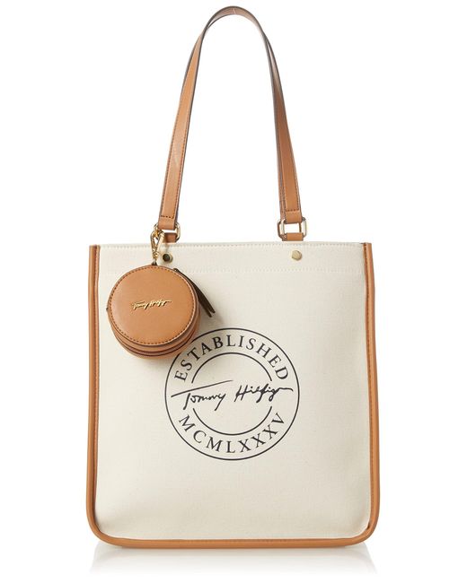 Tommy Hilfiger Quinn Tote Bag in Natural Lyst