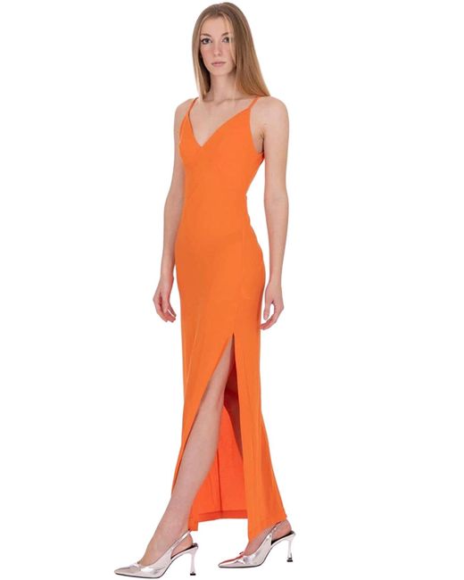 Guess Orange Micro Straps Ramsha Long Dress